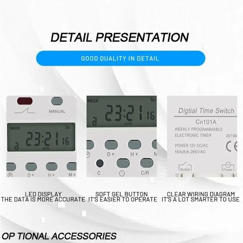 R53C Programmable LCD Timer Switches 12V/24V/110V/220V for Efficient Power Management