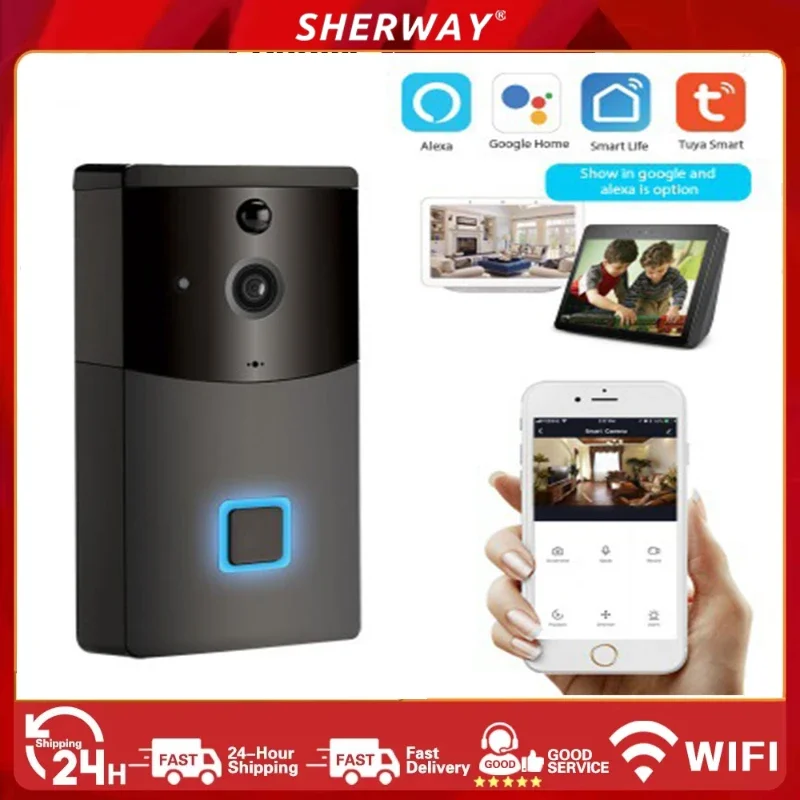 

4MP Tuya App Wifi Doorbell Camera Smart Home Rainproof Wireless Video Intercom Doorbell PIR Motion Detection Security CCTV Cam