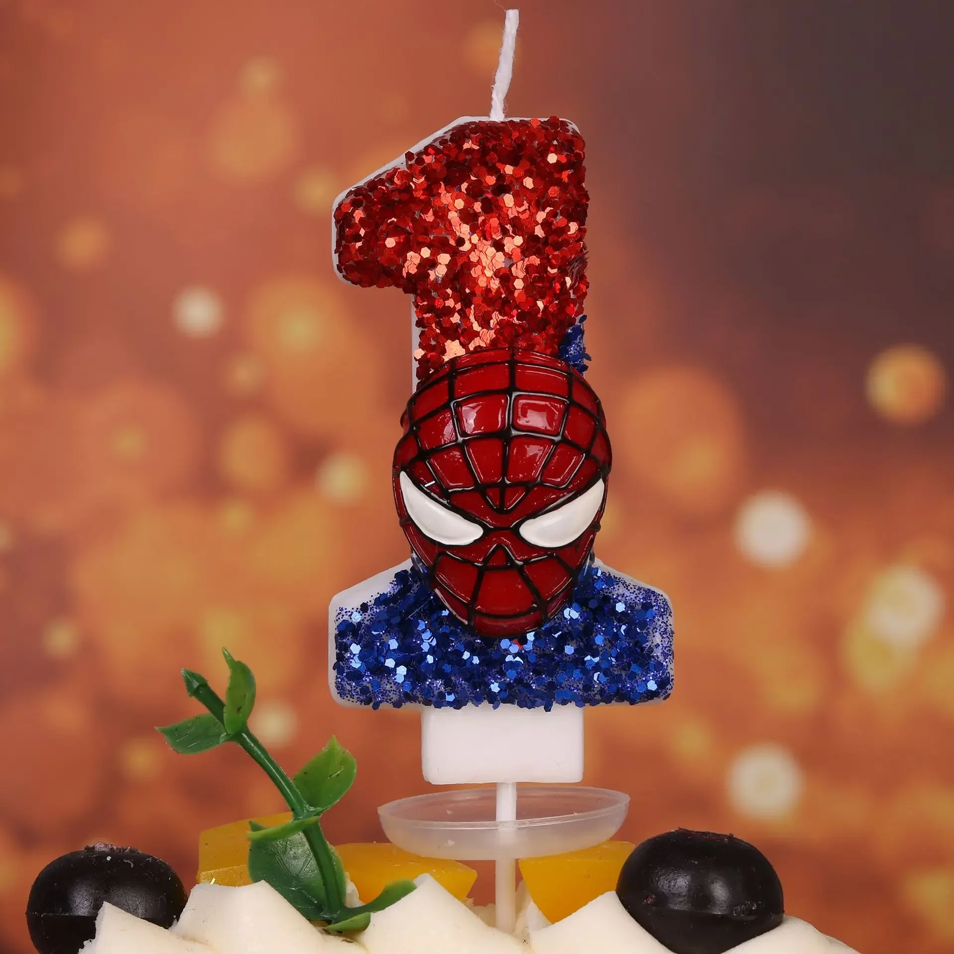 0-9 Number Disney Spider-Man Digital Candle Birthday Spidermans Birthday Cake Plugin Decoration Anime Figure Party Gift