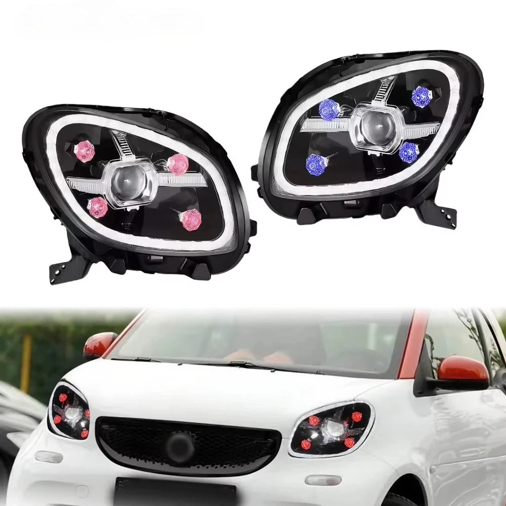 W453 Headlight 2014-2020 Pink Blue Red Upgrade LED Head Lamp DRL Signal Lens Headlight Modified Front Lamps for Benz
