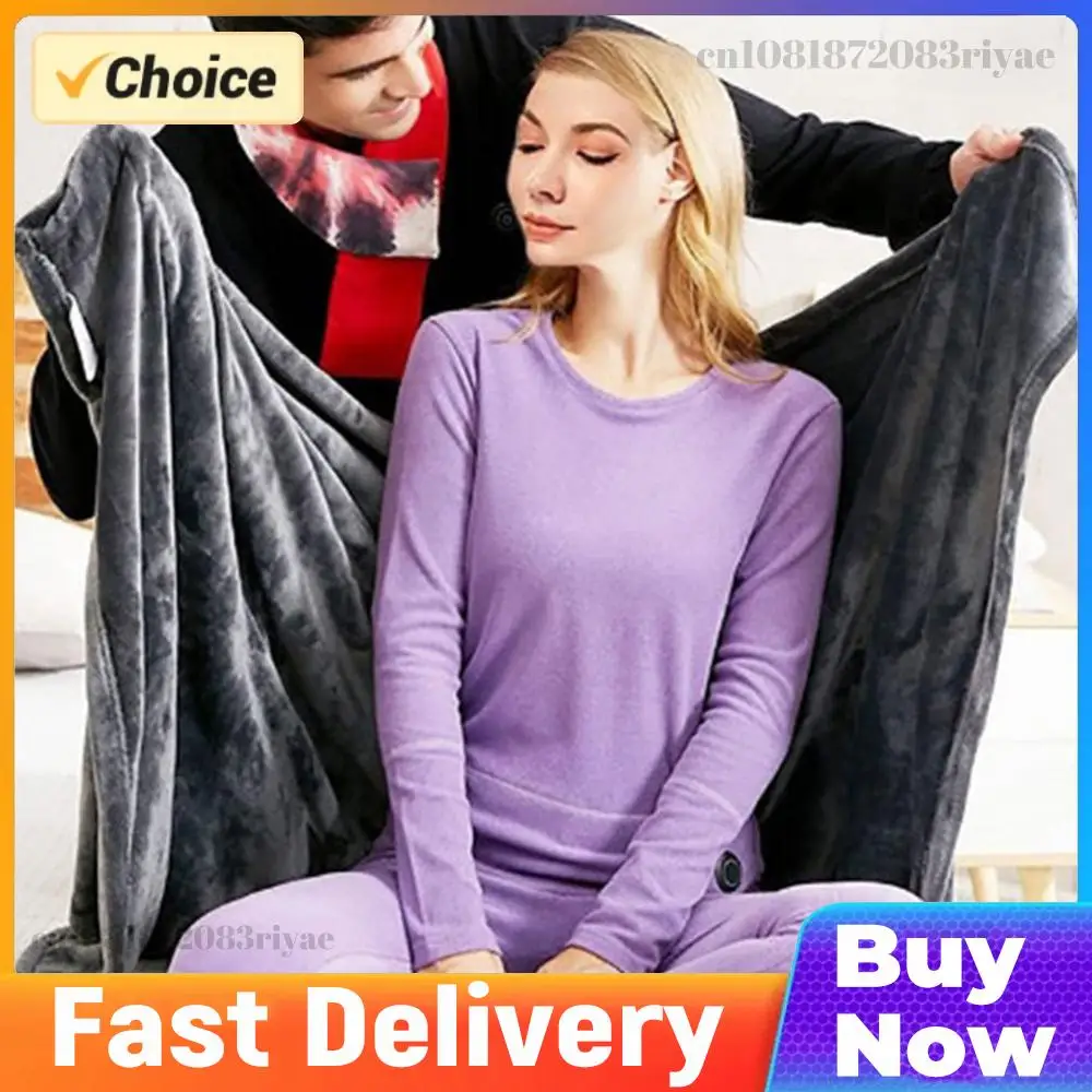 USB Electric Heated Blanket 3 Heating Levels Fleece Heated Blanket Portable Heating Lap Blanket for Household and Office