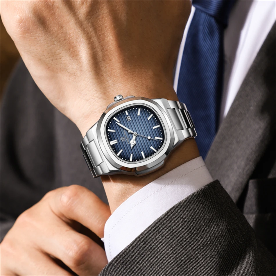 PAAZOMU الفاخرة رجل ساعة اليد مقاوم للماء مضيئة ساعة كرونوغراف للرجال الفولاذ المقاوم للصدأ ساعات كوارتز رجالية reloj hombre