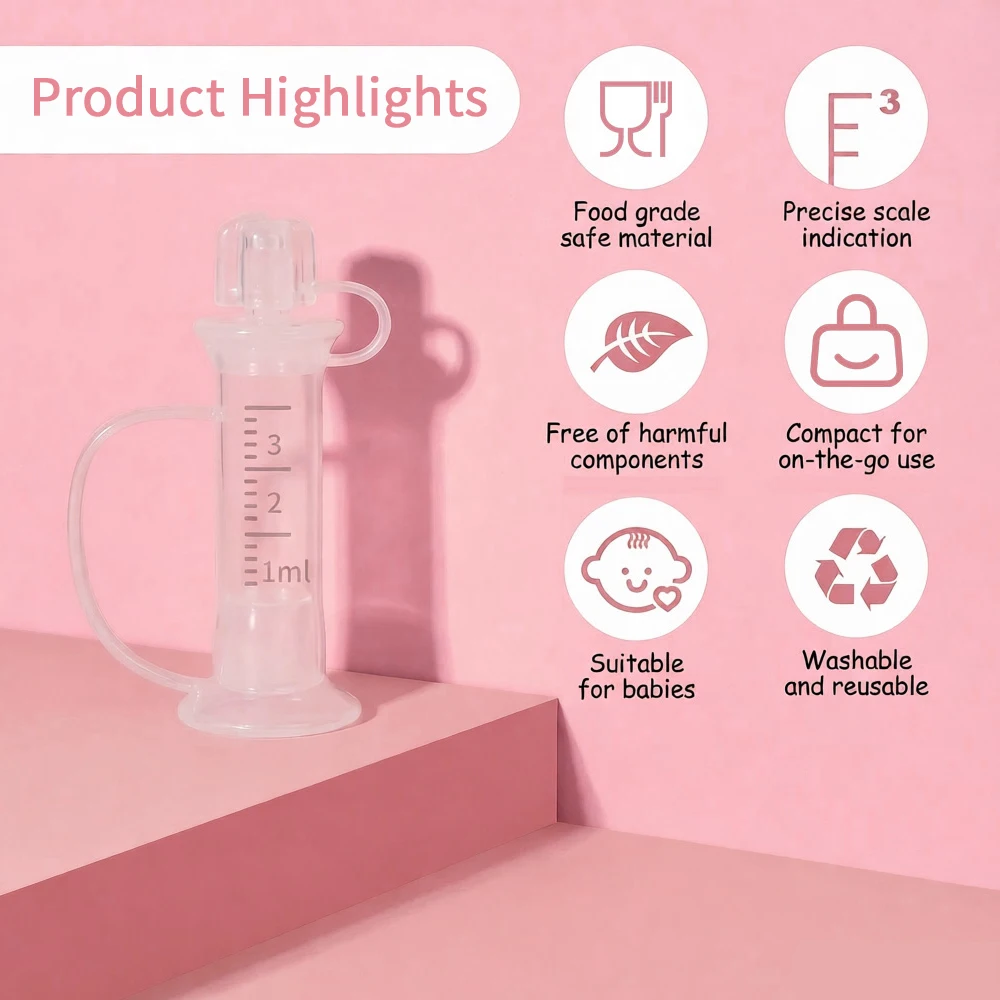 3ml Colostrum Collector for Breastfeeding, Reusable Silicone Breast Milk Collector for Harvesting, Storing and Feeding, BPA Free