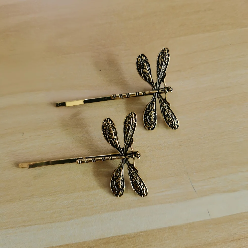 2 Teile/satz Metall Libelle Haar Clip Pins Mädchen Haarnadel Haarspange Vintage Haarnadeln Frauen Zubehör Schmuck Geschenke – Detail 3