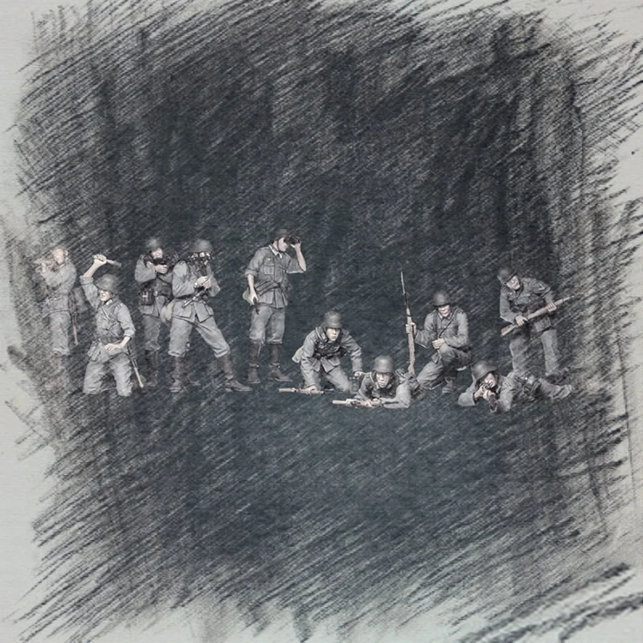 

1/35 Resin Figure Unpainted Model Kit, military theme, (10 people) Unassembled and unpainted GK,