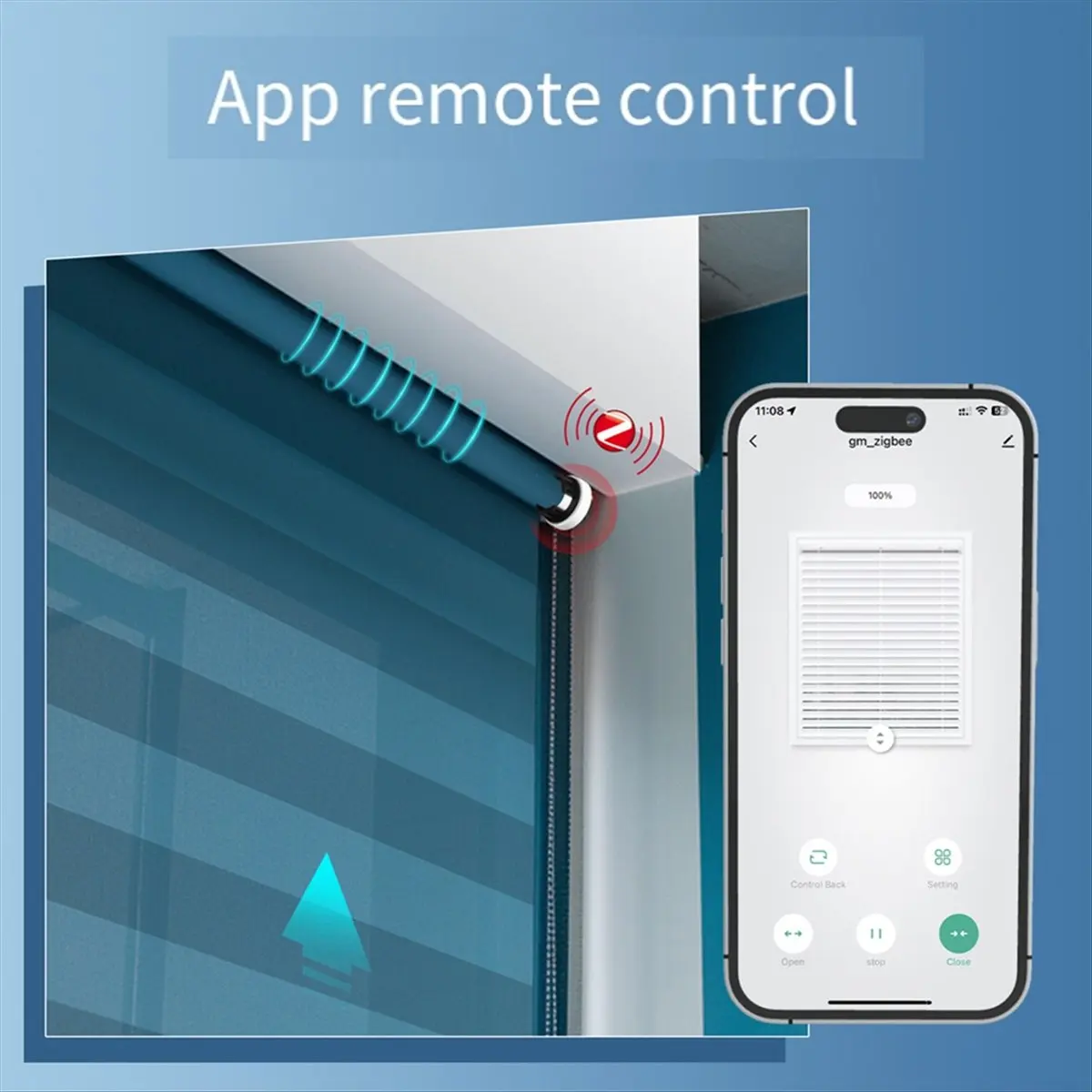 

A69Z Tuya Zigbee Automatic Smart Zigbee Roller Shade Blinds Motor for 38 mm Tube Remote Control Work with Smart Life Home A