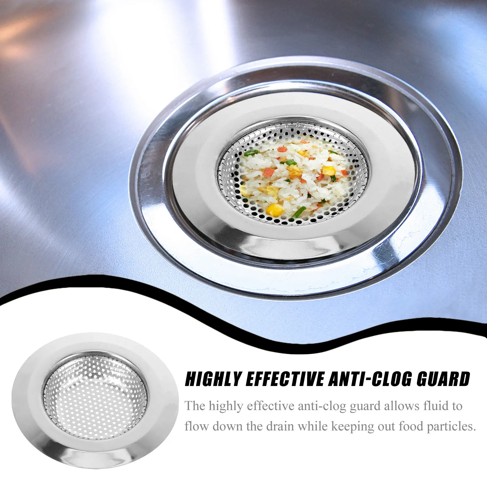 

2Pcs Stainless Steel Filter Drain Basket Hair Catcher for Kitchen Bathroom Anti Clog Guard Sink Strainer Kitchen Sink Draining