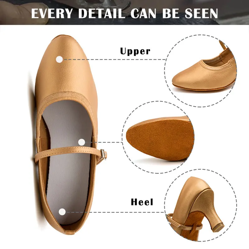 Women Dancing Shoes leather Modern Dance Shoes Ladies High Heels Soft sole Tango Latin Waltz Dance Shoes Ballroom Girls 7cm