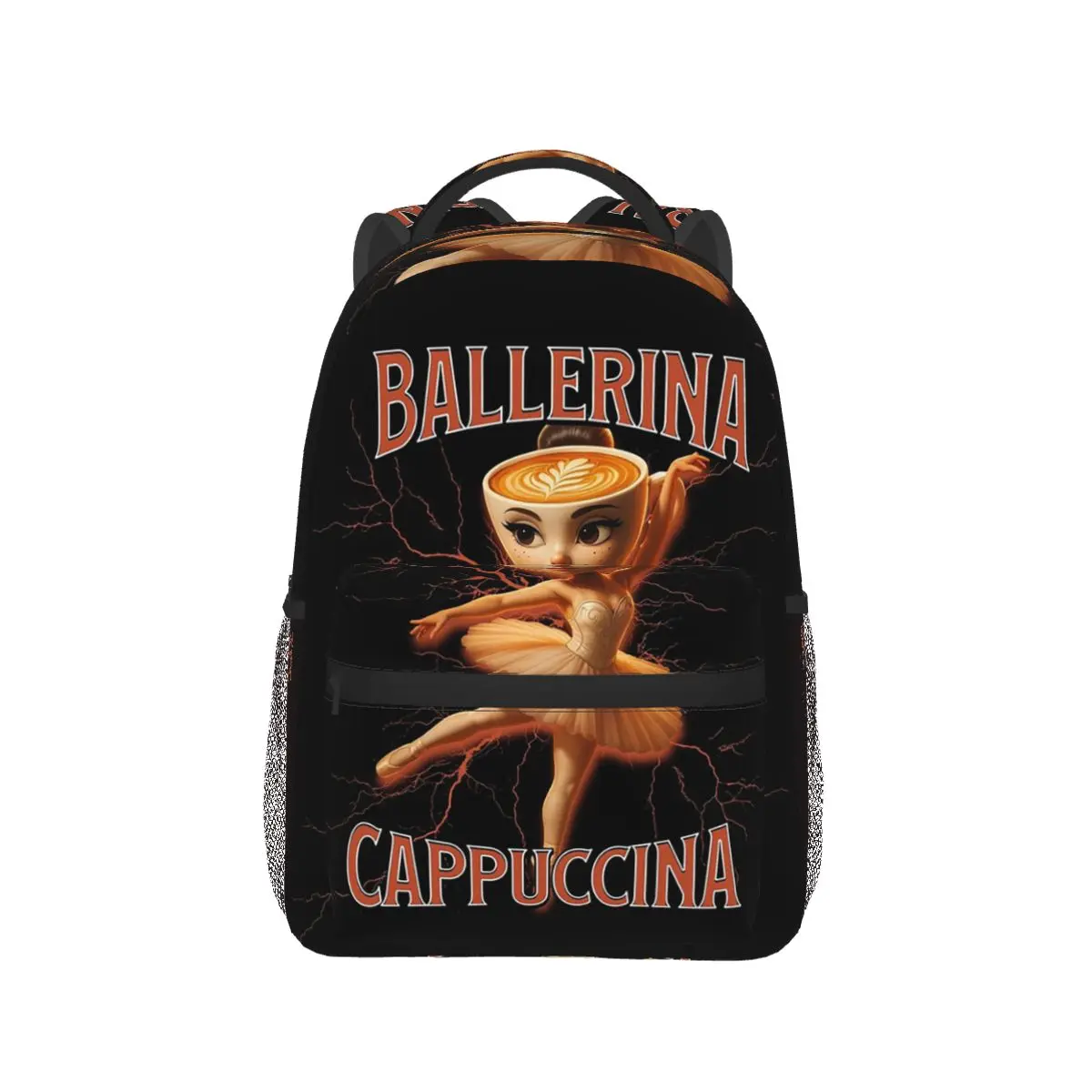 

Cappuccino Ballerina Italian Brainrot Backpack Hot Sale Daypack Large Capacity Children BookBag Bag Shoulder Bags for Men Women