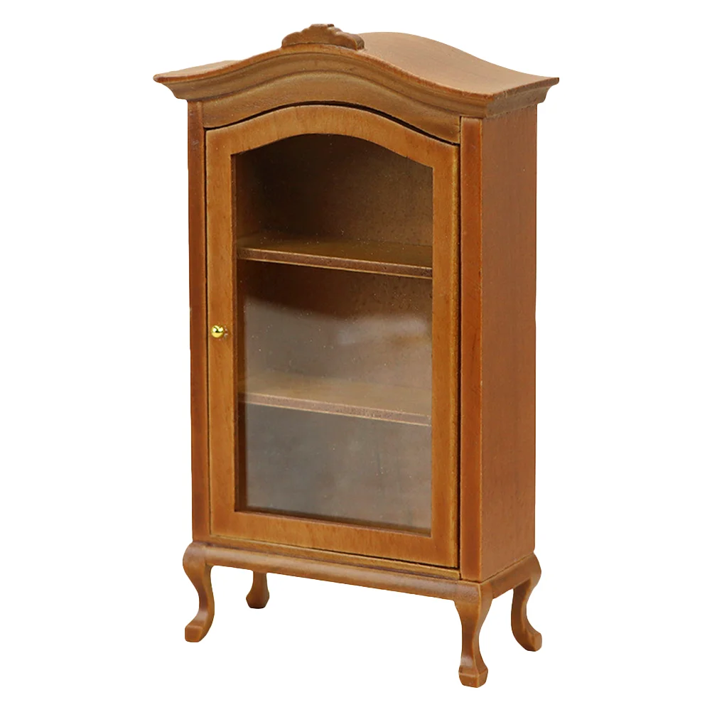 Simulation Cabinet Mini Sideboard Ornament Miniature Bookcase Toy Furniture Wooden House Adornment Toys