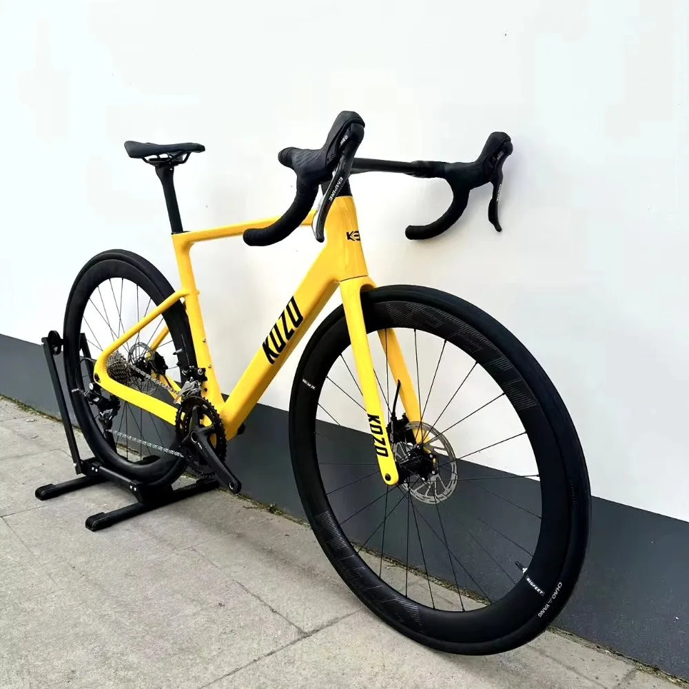 

Large Sizes 61cm KOZO SuperLight Full Carbon Road Bike 24-Speed Carbon Wheels Integrated Handlebar Disc Brake 386BB Racing