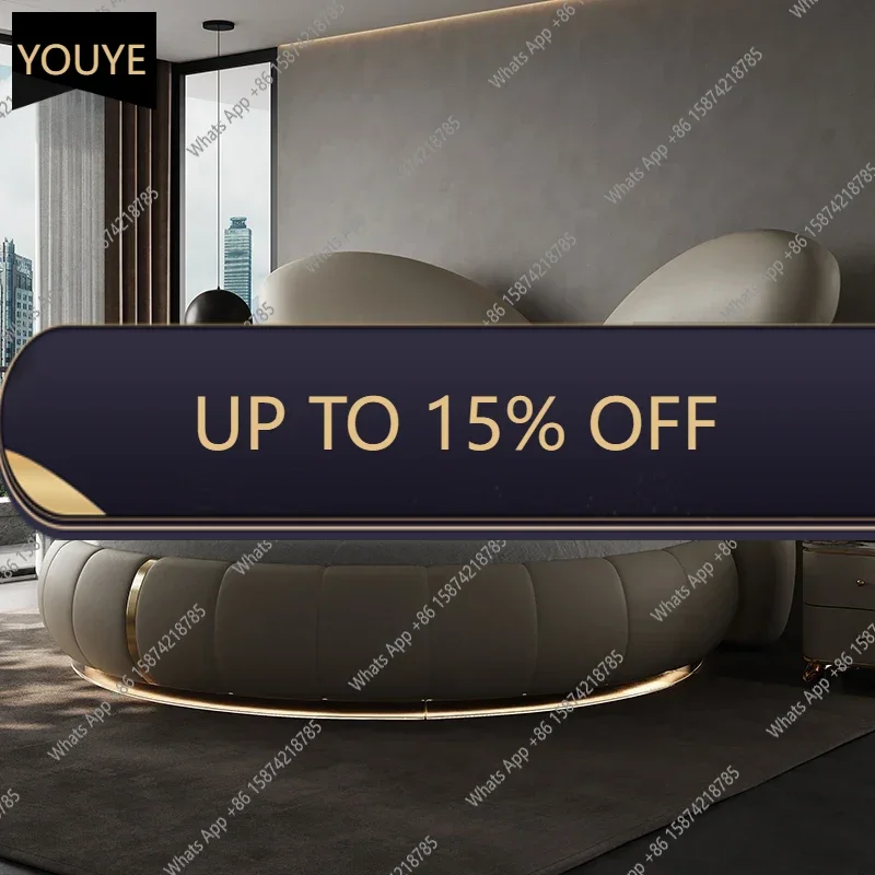 YX Italian Modern Double Bed High Quality Design Aesthetics Princess Lounge Sleeping Bed Bedroom Wedding Muebles Home Furniture