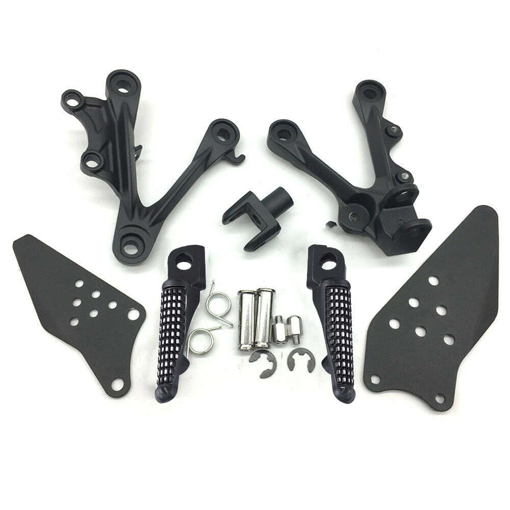 

for Kawasaki Ninja ZX6R/636 Black Front Foot Pegs Footrest Bracket Fit for 2009-2015