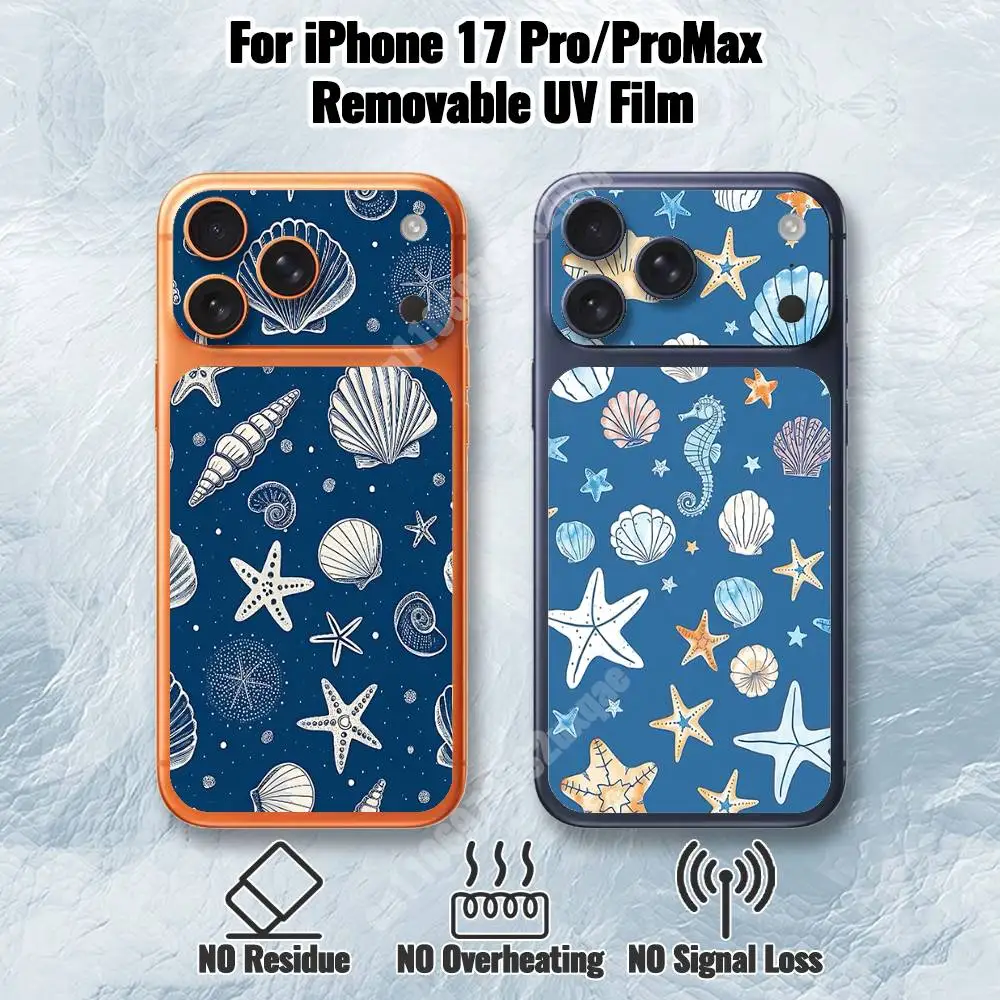 

Ocean Coral Starfish Pattern Removable UV Film for iPhone 17 Pro 17 ProMax Protective Sticker