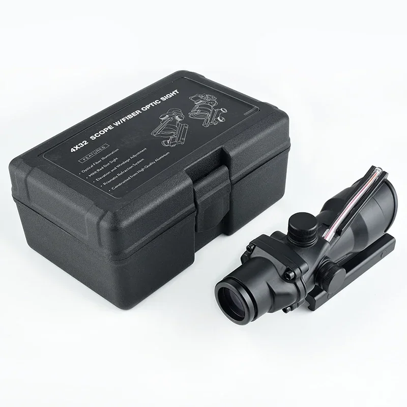 Imagem -06 - Acog Hunting Fiber Optic Sight Tactical Compact Reflex Riflescope Zoom Ajustável Colimador de Visão para 20 mm Rail Mount 4x32