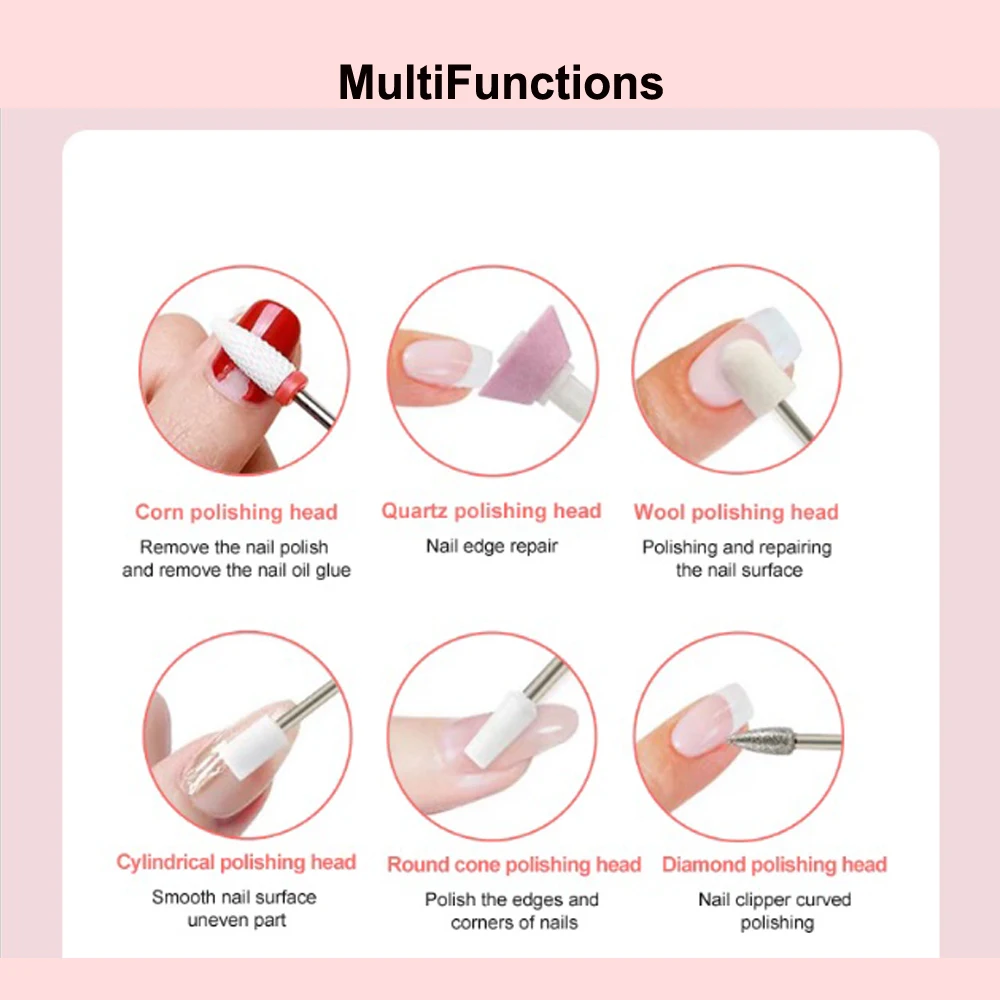 Electric Nail Drills with UV Nail Lamp 9 Speeds Adjustable Portable Mini Manicure Drill for Manicure Pedicure Nail Gel Remover