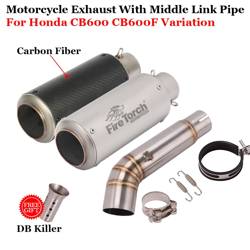 

Motorcycle Exhaust Escape Middle Link Pipe Muffler Moto DB Killer Slip On For Honda CBF600N CB600 CB600F Variation Hornet 600