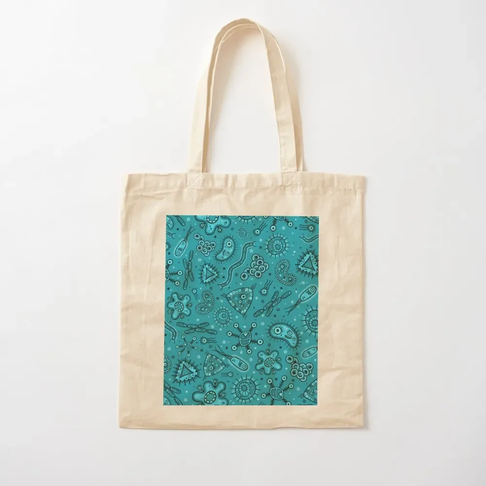 

Cartoon Microbes - Teal Tote Bag bags luxury women bag luxury women tote bag men Cloth