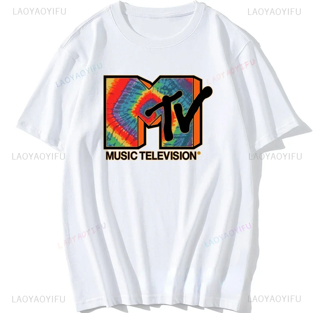 Vintage Music Television MTV Cotton T Shirt Male Lady Throwback Rock Hip Hop TV Show Camisetas Funny Fashion Breathable Tops Tee