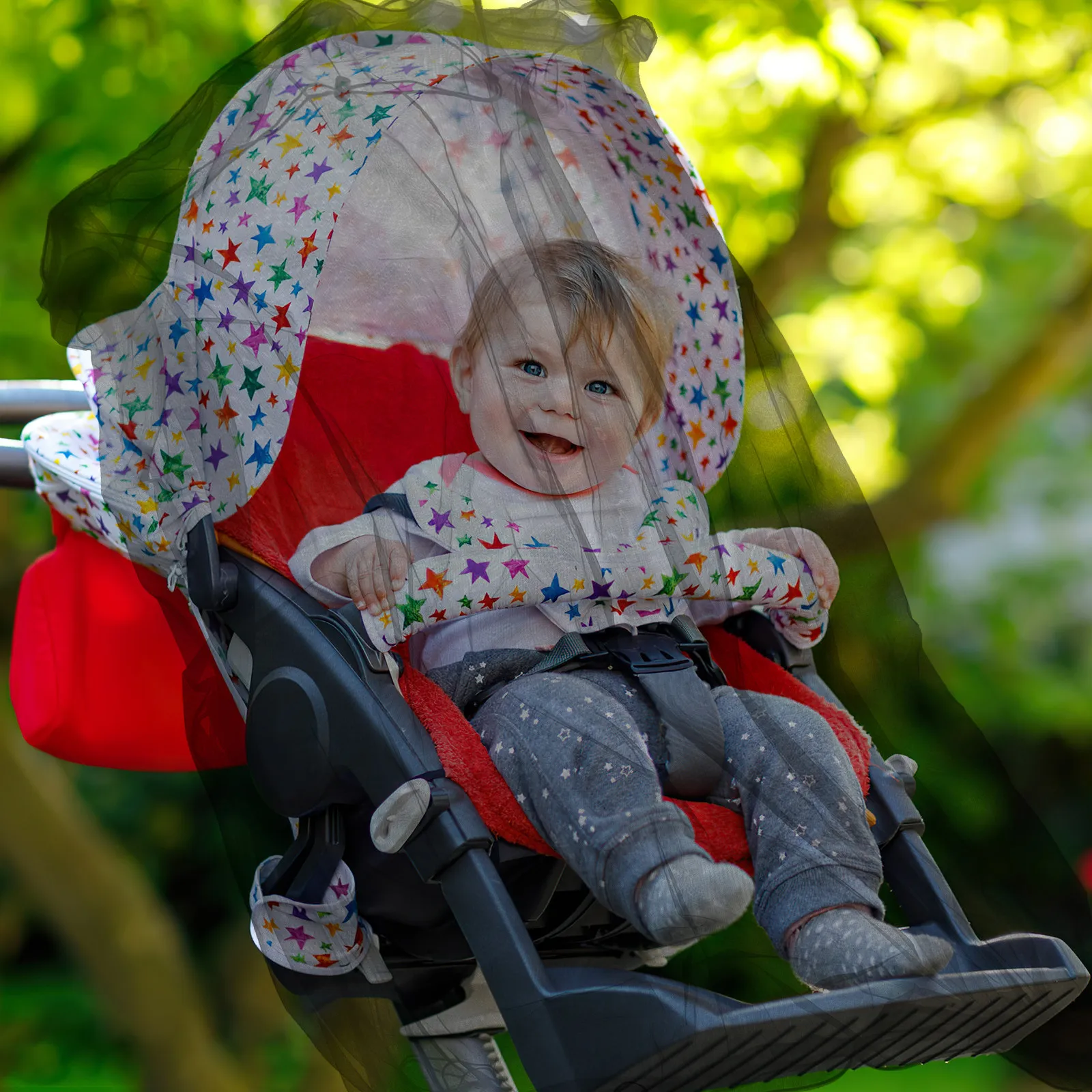 

Baby Infant Stroller Mosquito Net Black Elastic Edge Insect Bug Cover Fits Most Carriers Cradles Protects Against Flying Insects