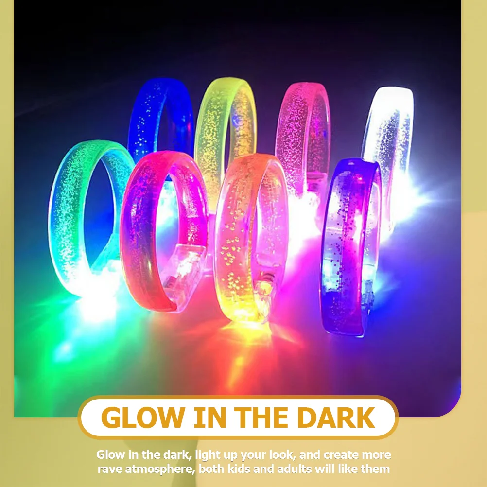 8 Pcs LED Luminous Bracelet Bracelets Light up Party Favors for Kids Glow Sticks Electronic Component Bulk