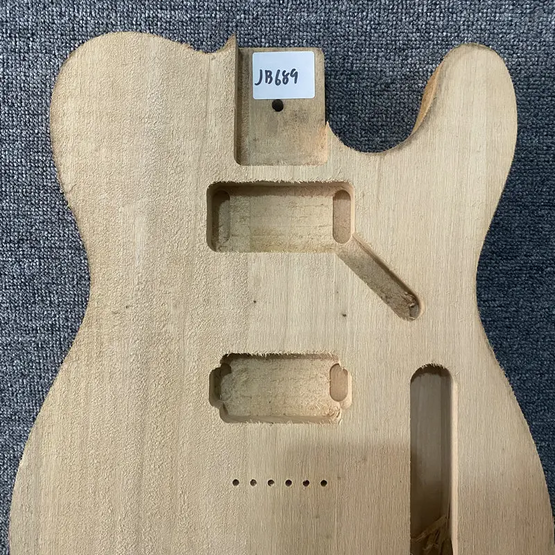 jB689 See Through Tele Guitar Body Semi Finishing with 2 Humbucker Pickups in Solid Wood DIY Replace TL Guitar Parts