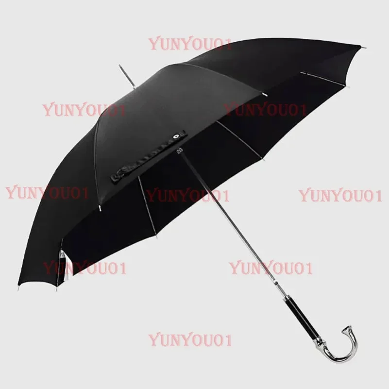 Luxury Metal Handle Umbrella Gold Silver Long Handle Sunny Umbrellas Men Car Business Umbrella Windproof Parasol with Gift Box