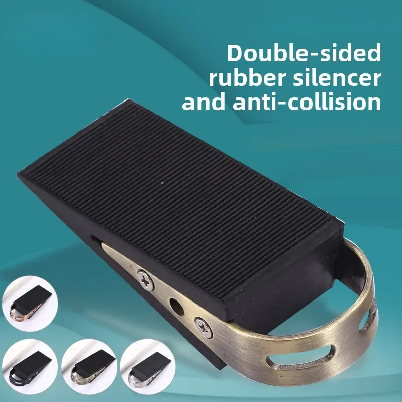 

304 Stainless Steel Windproof Door Stopper, No Drilling, Anti Slip Rubber Door Stopper