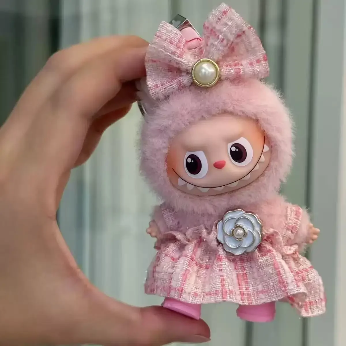 لـ Mini Labubu 4.0 The Monsters Pin لسلسلة Love Love ملابس قطيفة لملابس دمية Labubu