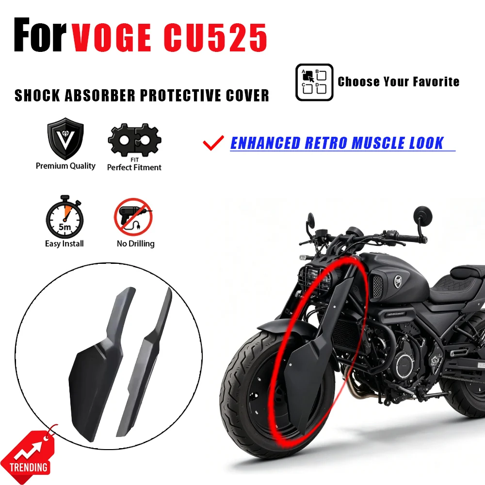 For VOGE CU525 Motorcycle Rear Shock Absorber Cover Suspension Protective Shell Guard Accesorios Moto Amortiguador Parts