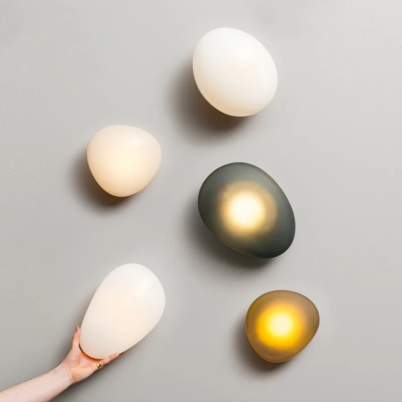 Italian Irregular Pebble LED Wall Lamps Wabi Sabi Indoor Decor Ceiling Sconces Stair Foyer Corridor Hotel Bedside Bedroom Lights