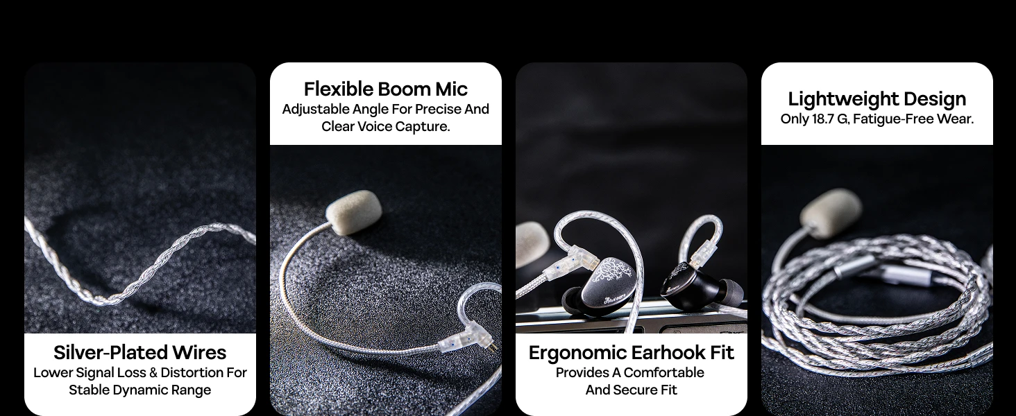 Kiwi Ears S-Link Typ-C 0,78mm IEM-Kabel mit Spezialisiertem Gaming-Mikrofon für Gamer – Detail 6