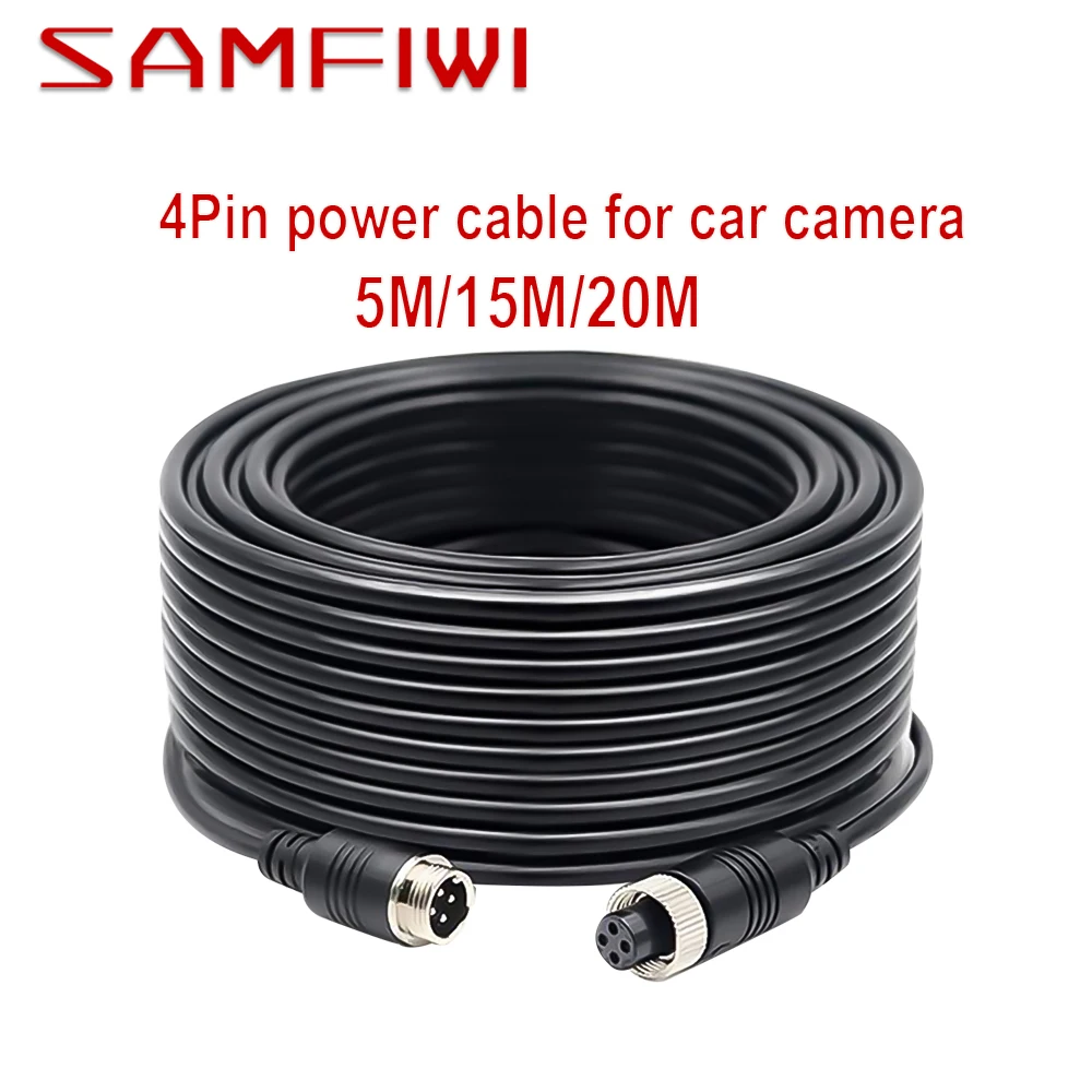 

5M/10M/15M/20M 4 pin aviation vehicle cctv camera waterproof extension cable 4-Pin Aviation Video Cable backup camera wire