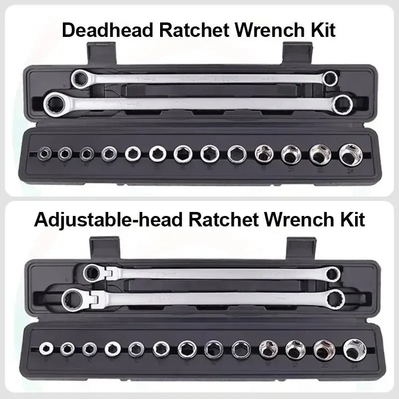 15/27/36Pcs Chrome Vanadium Steel Socket Set Adjustable Ratchet Wrench Kit for Car Repair Hand Tools Set Accessories 2024 New