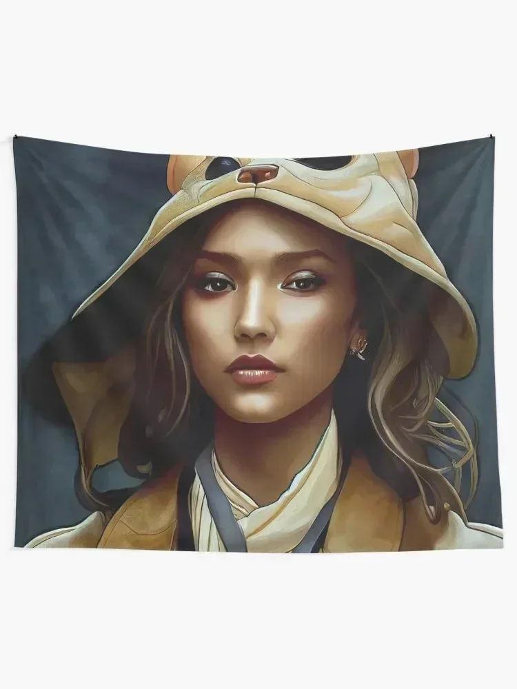 Jessica Alba, In a komainu Hooded trenchcoat Tapestry Home Decorators Decor For Bedroom Tapestry