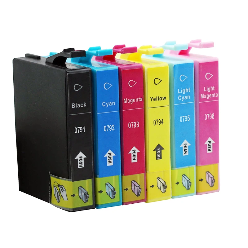 Vilaxh T0791 Ink Cartridge For Epson Stylus Photo 1400 1410 PX660 P50 PX650 PX700W PX710W PX720WD PX730WD PX810FW T0791 - T0796