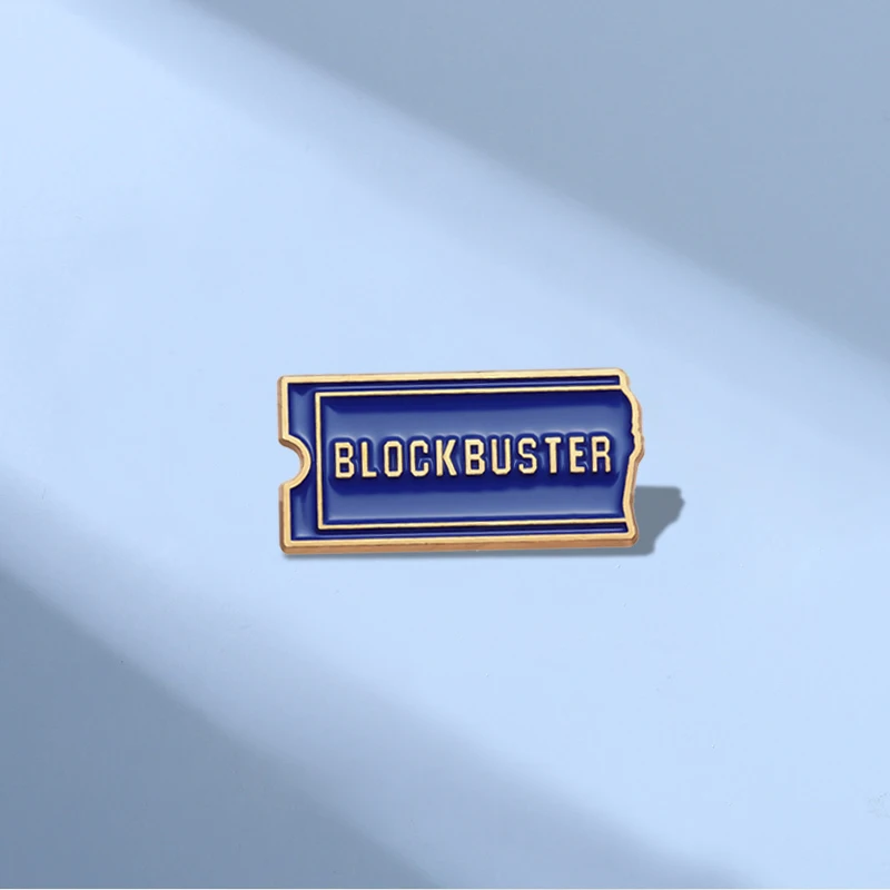 Enamel Pins Custom Rock Music Single Brooches Lapel Badges Funny Jewelry Gift for fans Friends Blockbuster Video Logo