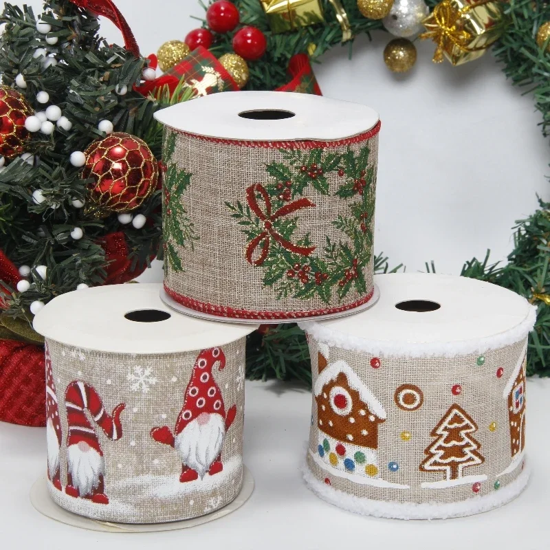 Christmas Ribbon Gift Wrapping Christmas Tree Wreath Ambiance Arrangement Bow Christmas Decoration Diy Width 63mm/2.48 Inch