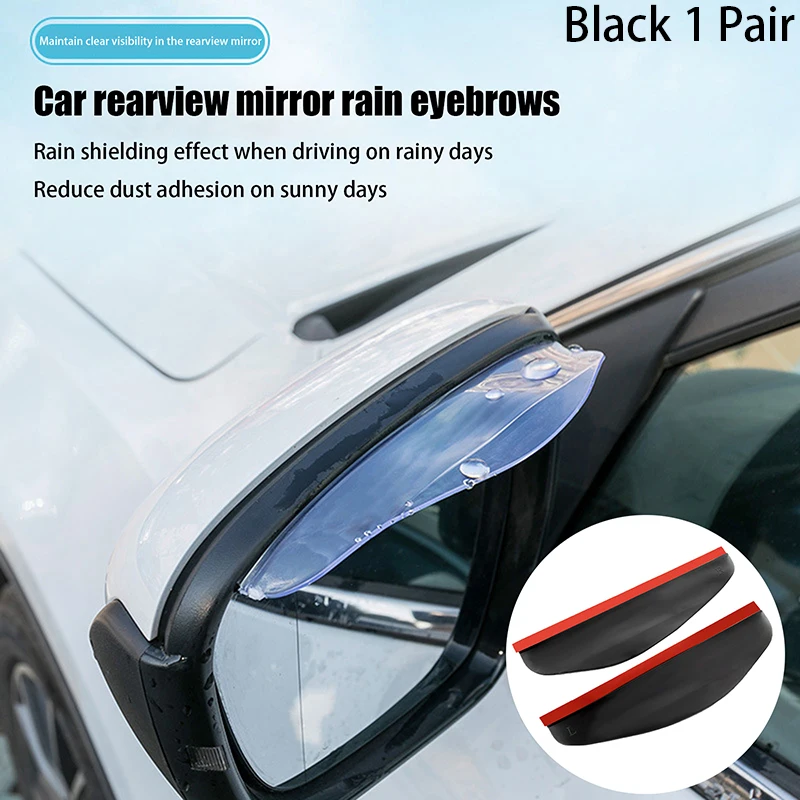 Espejo retrovisor Universal para coche, Protector de sombra negra para lluvia y nieve, visera lateral, 1 par