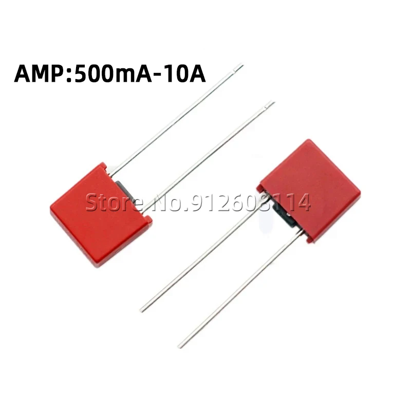 20Pcs Square Fuse 0.5A 1A 2A 2.5A 3.15A 4A 5A 6.3A 8A 10A 250V 392 Plastic Fuse T2A LCD TV Power Board Commonly Slow Blow Fuse