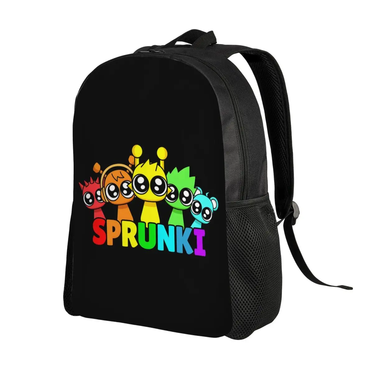 Tas Ransel Sprunki Custom untuk Pria Wanita Tahan Air untuk Sekolah Kuliah Musik Game Tas Buku dengan Cetak