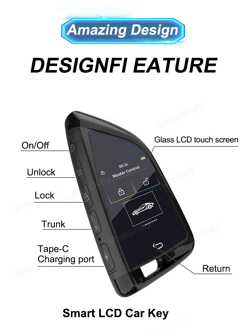 Renovar Universal CF568 Smart LCD Key Screen Display Keyless Entry Para BMW Para Audi Para VW Para Lexus Para Toyota Para KIA CF568 Com Rastreamento