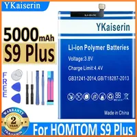 5000mAh YKaiserin S9 Plus Battery for HOMTOM S9Plus High Quality Mobile Pnone Bateria Batteries + Free Tools Warranty 2 Years