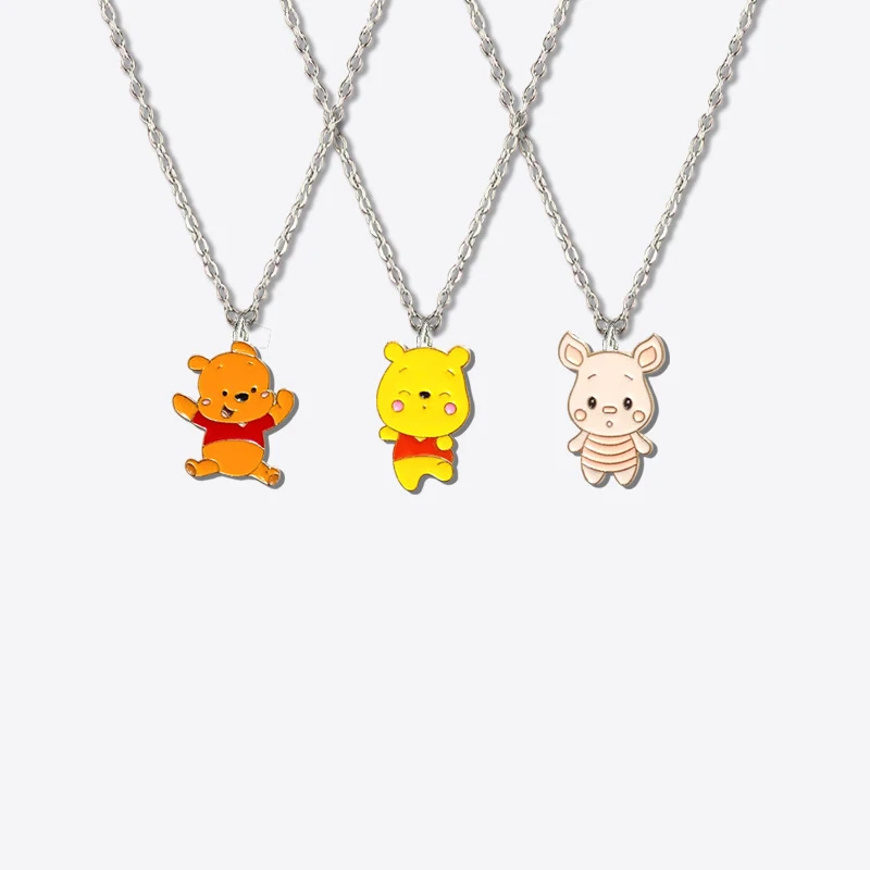 Disney-Tigre e Pooh Figuras Anime Colar para Mulheres, Camisola Kawaii Corrente, Acessórios com Pendentes, Novo, Jóias Quentes da Moda, Presentes para Meninas