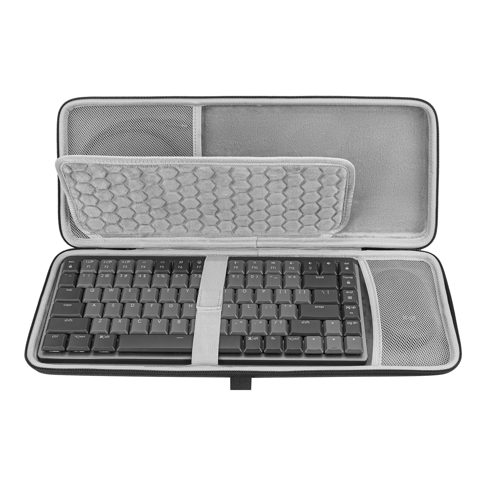 Geekria Hard EVA Combo Case for Logitech MX Mechanical Mini LOFREE Flow84 MelGeek O2 Flow Lite 84 Mouse Bag Dark Gray