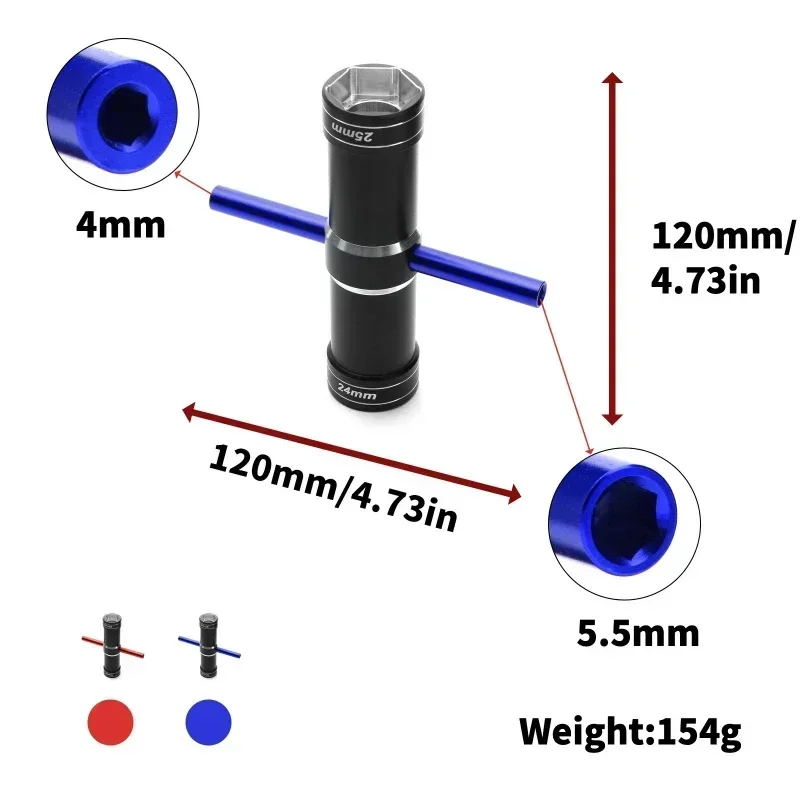 Chave de fenda sextavada da roda, 24mm, 25mm, 4.0mm, 5.5mm, ajuste para 1/5 Arrma, TRXS, HPI, Baja KM, RV, 5B, 5T, 5SC, LOSI, carro RC