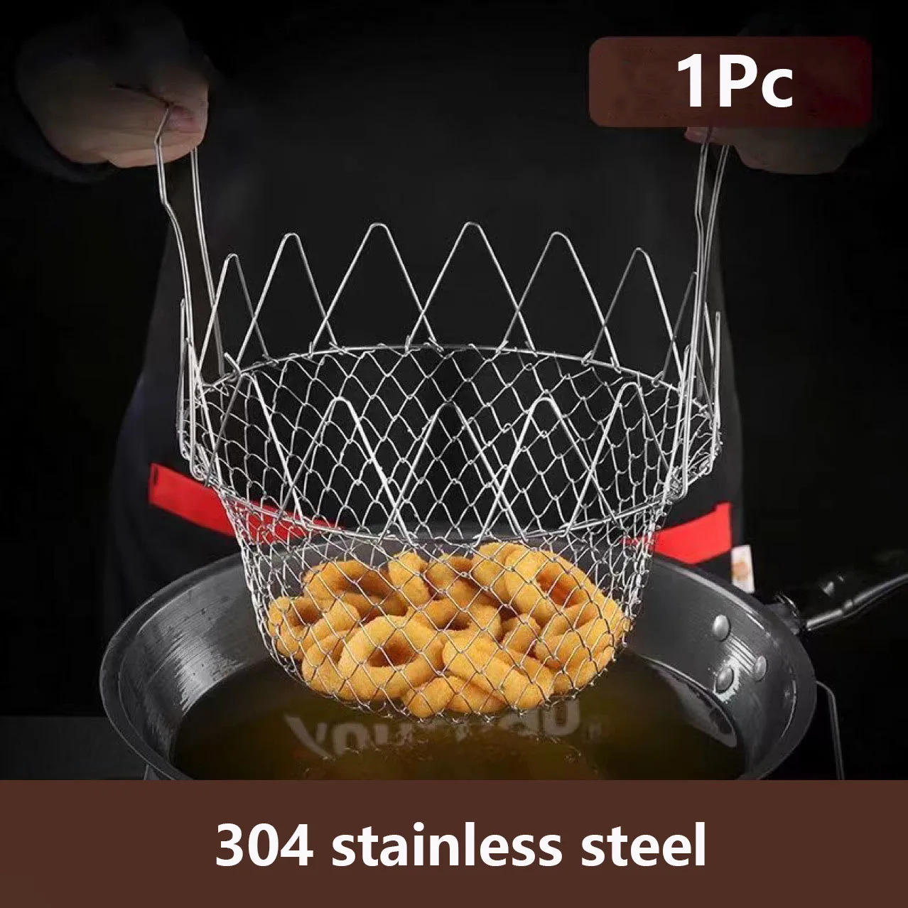 

Stainless Steel Filter Tray Reusable Round Mesh Basket Frying Grilling Kitchen Strainer Fruit vegetable water filter basket