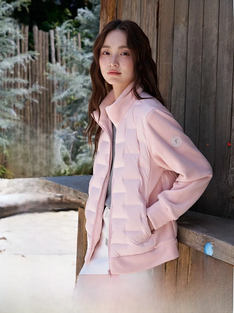 

Lightweight Splicing Women's down Jaet Snowflake Design Fce Spring New Arrival Ci Casual Outdoor Wear