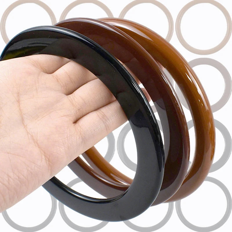 

10cm 11.4cm Round Purse Frame Handle 2Pcs Wood Plastic for Handbag DIY Sewing Replacement Accessories