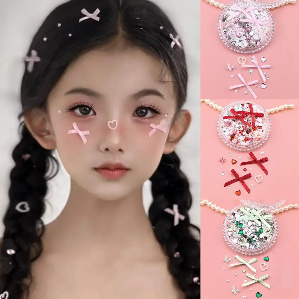 ผีเสื้อดอกไม้แต่งหน้าตกแต่ง Patch Eye Facil เพชรกาว Rhinestone Glitter เลื่อม DIY ตกแต่งเล็บ